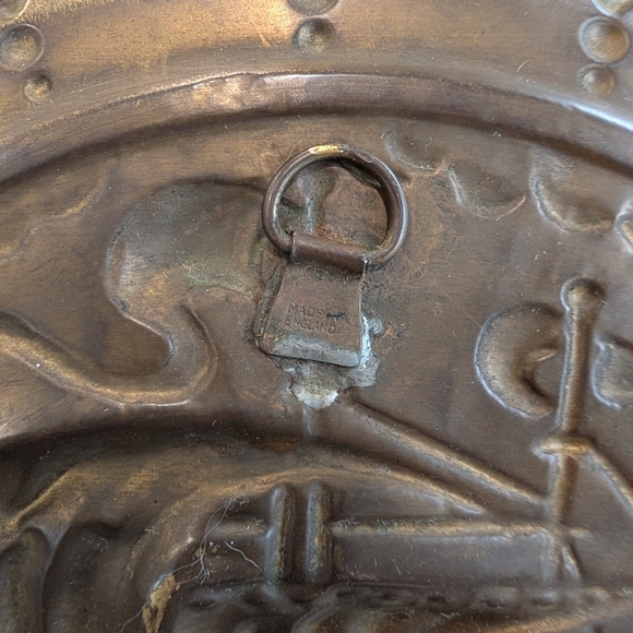 Vintage 1960 wall ship plates brass made in England - Picture 10 of 12